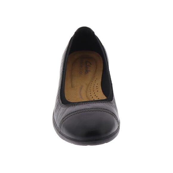 NWT Clarks Women's Meadow Opal Ballet Flat, Black Leather, 6.5 - Picture 2 of 7
